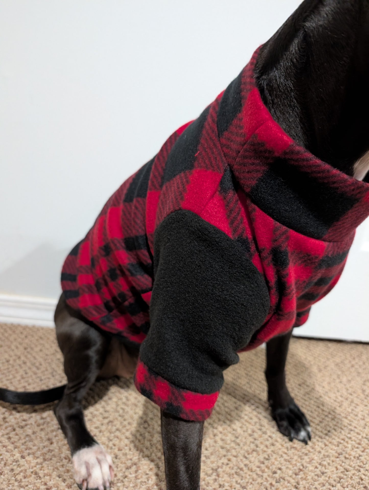 Red Plaid Pet Sweater
