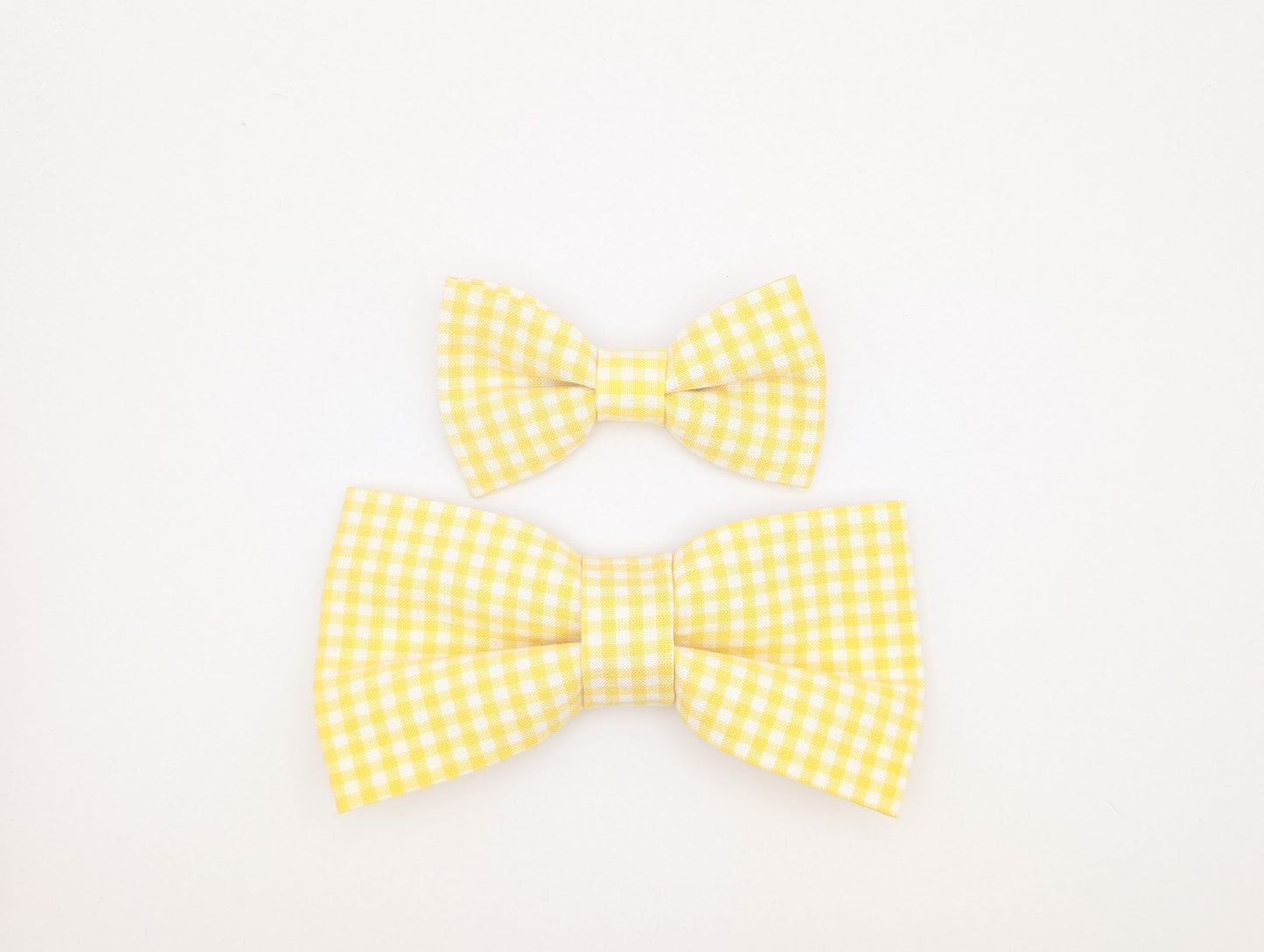 Butter Gingham Bow tie