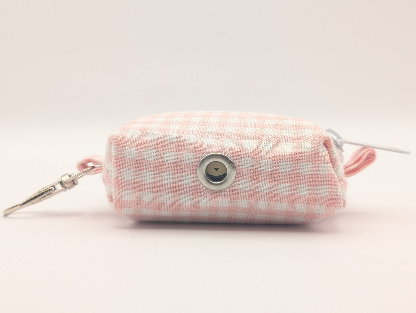 Blush Gingham Poop Bag Holder