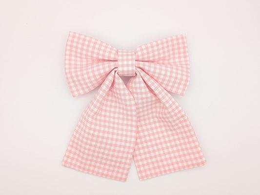 Blush Gingham Hairbow