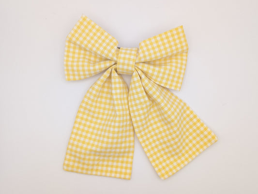 Butter Gingham Hairbow