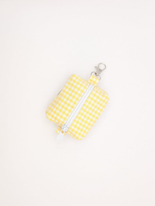 Butter Gingham Poop Bag Holder