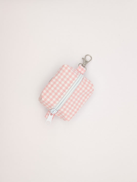 Blush Gingham Poop Bag Holder