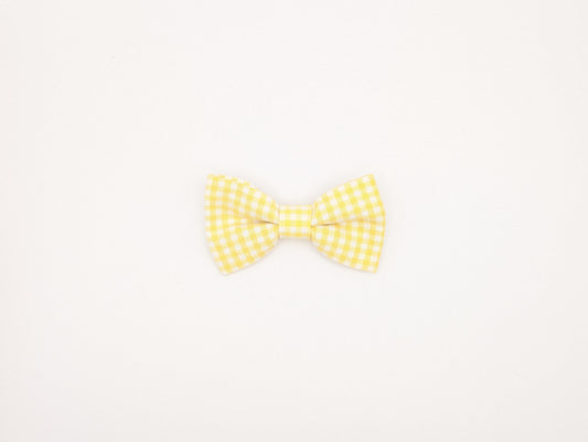 Butter Gingham Bow tie